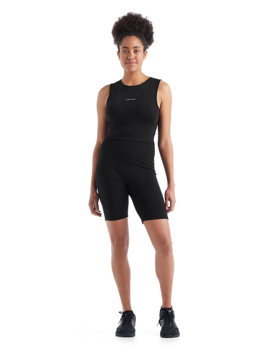 Black Women's Icebreaker Merino Fastray High Rise Shorts | USA 1507JPQJ